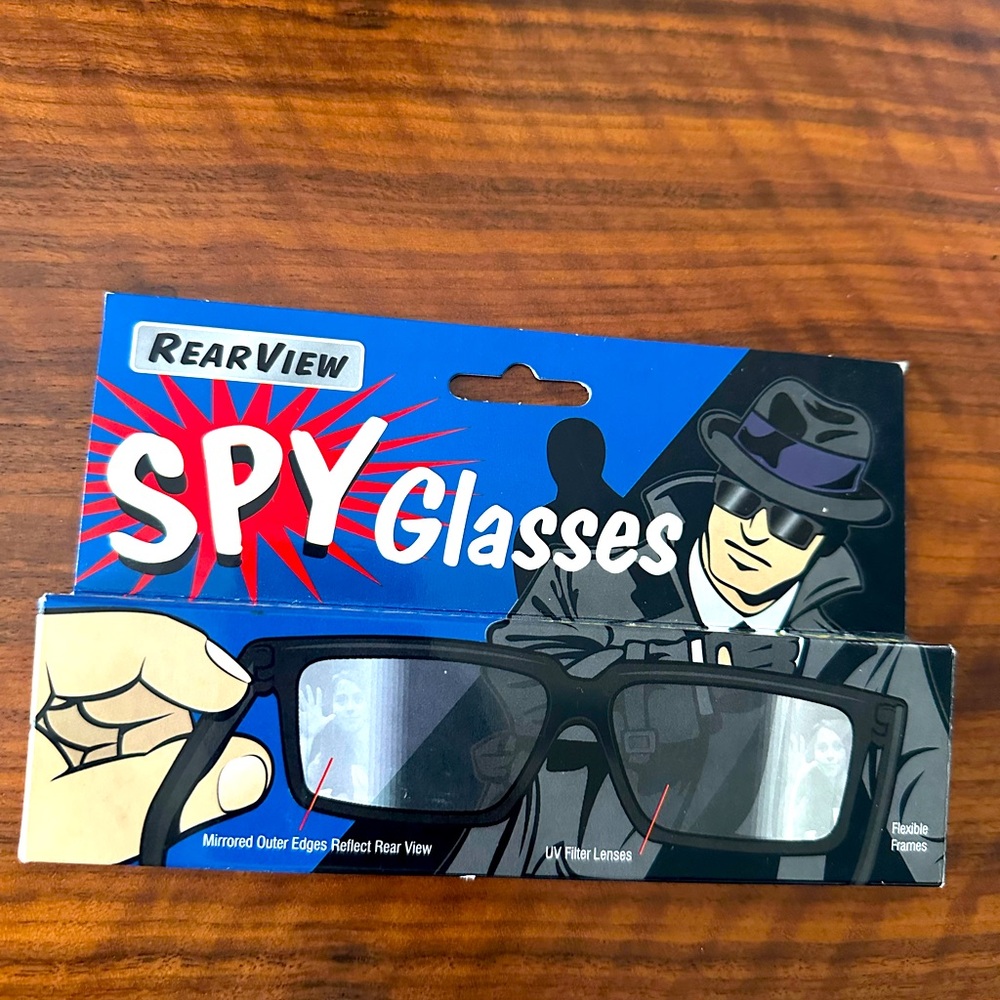 NWT🕶️🔎RETRO SPY GLASSES THAT REFLECT REAR VIEW IN BLACK